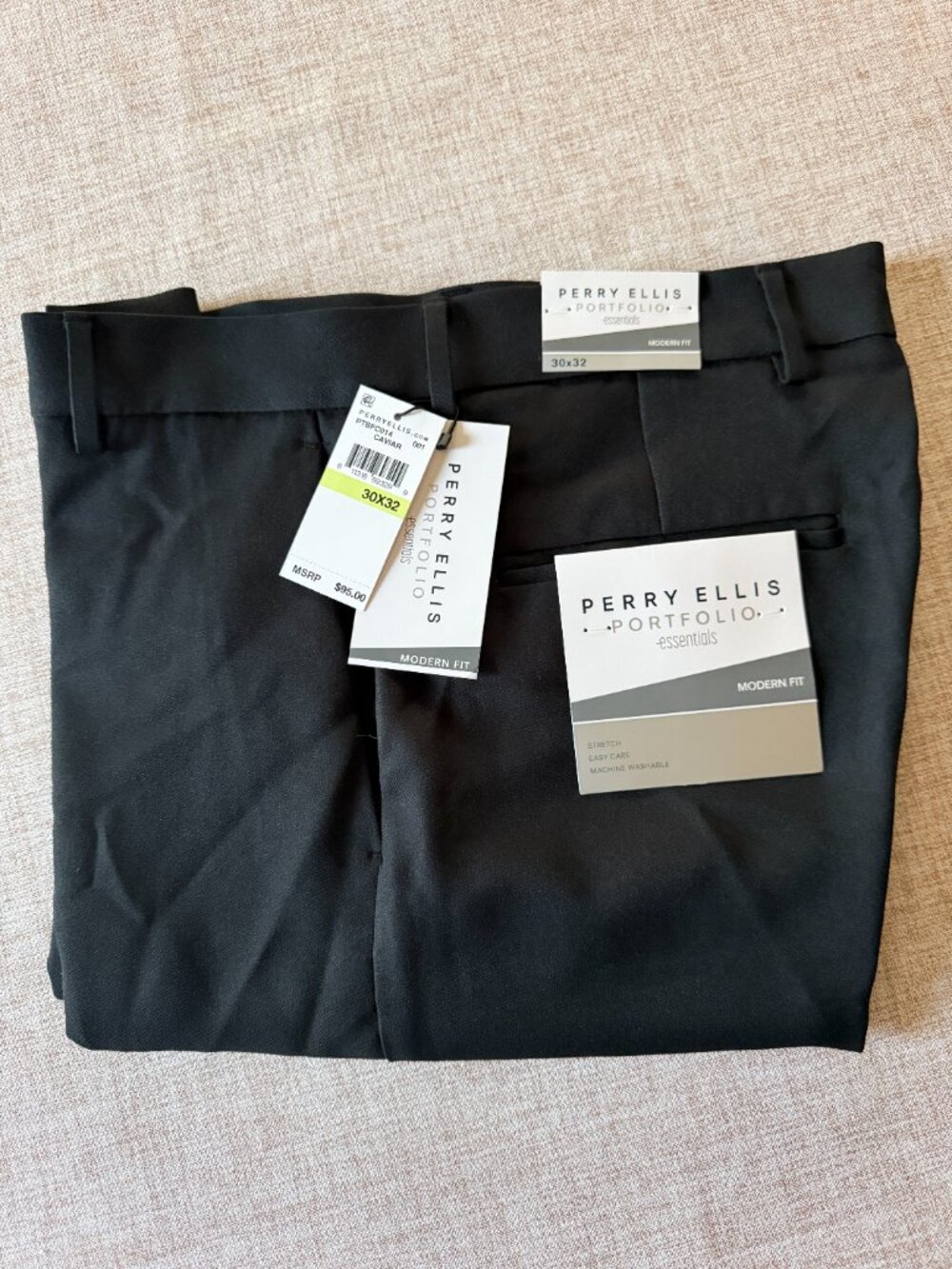 Perry Ellis Modern Fit Black Pants 30 x 32 - Picture 3 of 5